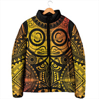 Marquesas Islands Padded Jacket Marquesan Tattoo Yellow Gradient - Polynesian Pride