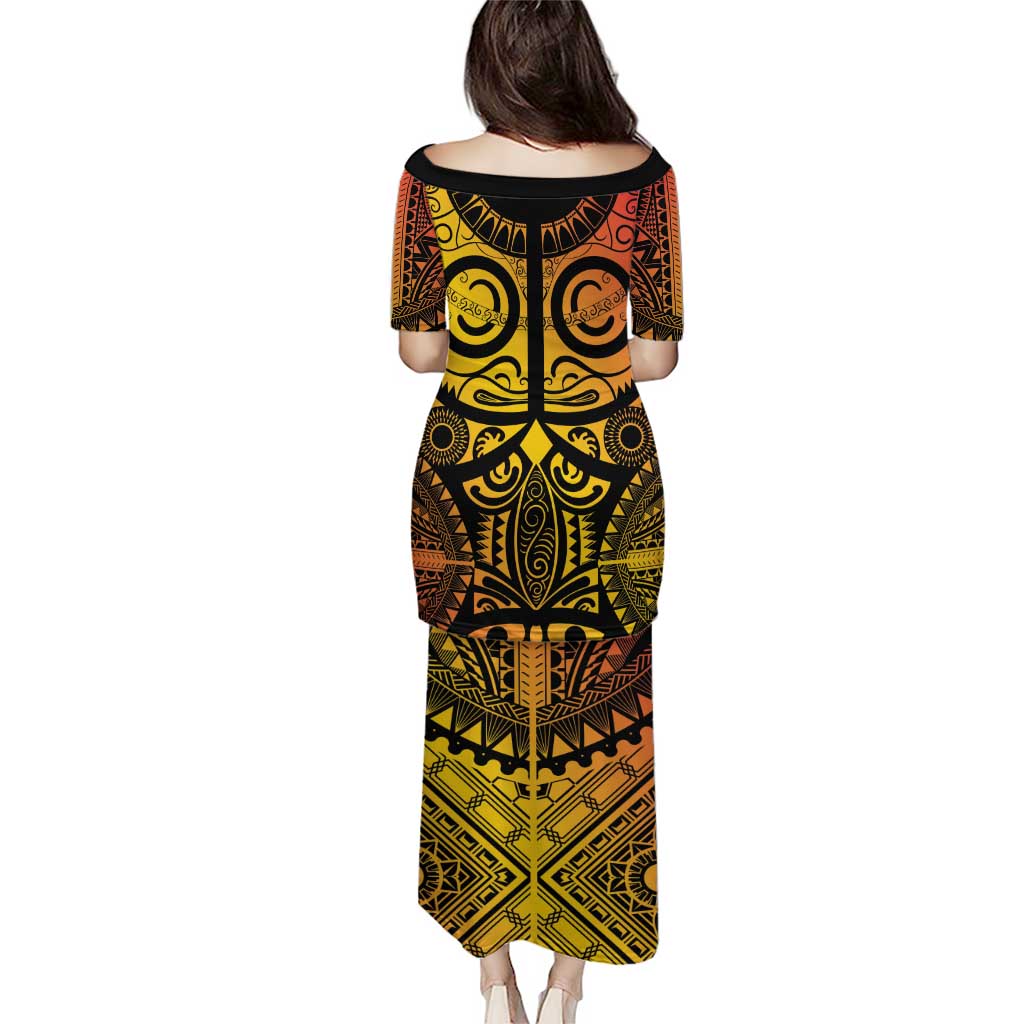 Marquesas Islands Puletasi Marquesan Tattoo Yellow Gradient - Polynesian Pride