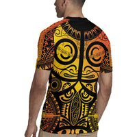 Marquesas Islands Rugby Jersey Marquesan Tattoo Yellow Gradient - Polynesian Pride