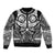 Marquesas Islands Bomber Jacket Marquesan Tattoo Black White Color - Polynesian Pride