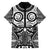 Marquesas Islands Family Matching Puletasi and Hawaiian Shirt Marquesan Tattoo Black White Color - Polynesian Pride