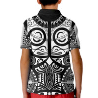 Marquesas Islands Kid Polo Shirt Marquesan Tattoo Black White Color - Polynesian Pride