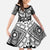 Marquesas Islands Kid Short Sleeve Dress Marquesan Tattoo Black White Color - Polynesian Pride