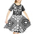 Marquesas Islands Kid Short Sleeve Dress Marquesan Tattoo Black White Color - Polynesian Pride