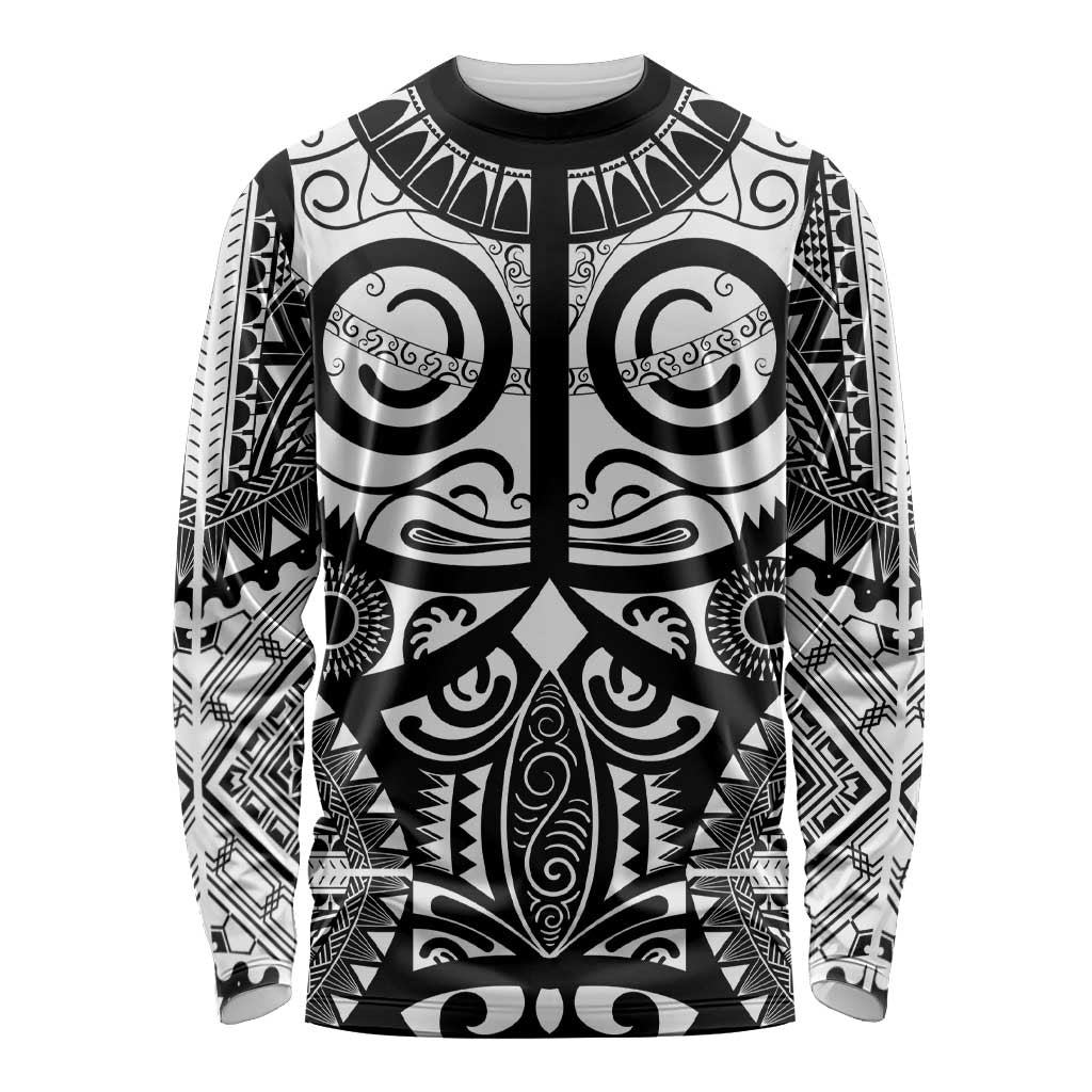 Marquesas Islands Long Sleeve Shirt Marquesan Tattoo Black White Color - Polynesian Pride