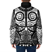 Marquesas Islands Padded Jacket Marquesan Tattoo Black White Color - Polynesian Pride