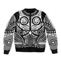 Marquesas Islands Sleeve Zip Bomber Jacket Marquesan Tattoo Black White Color LT14 - Polynesian Pride
