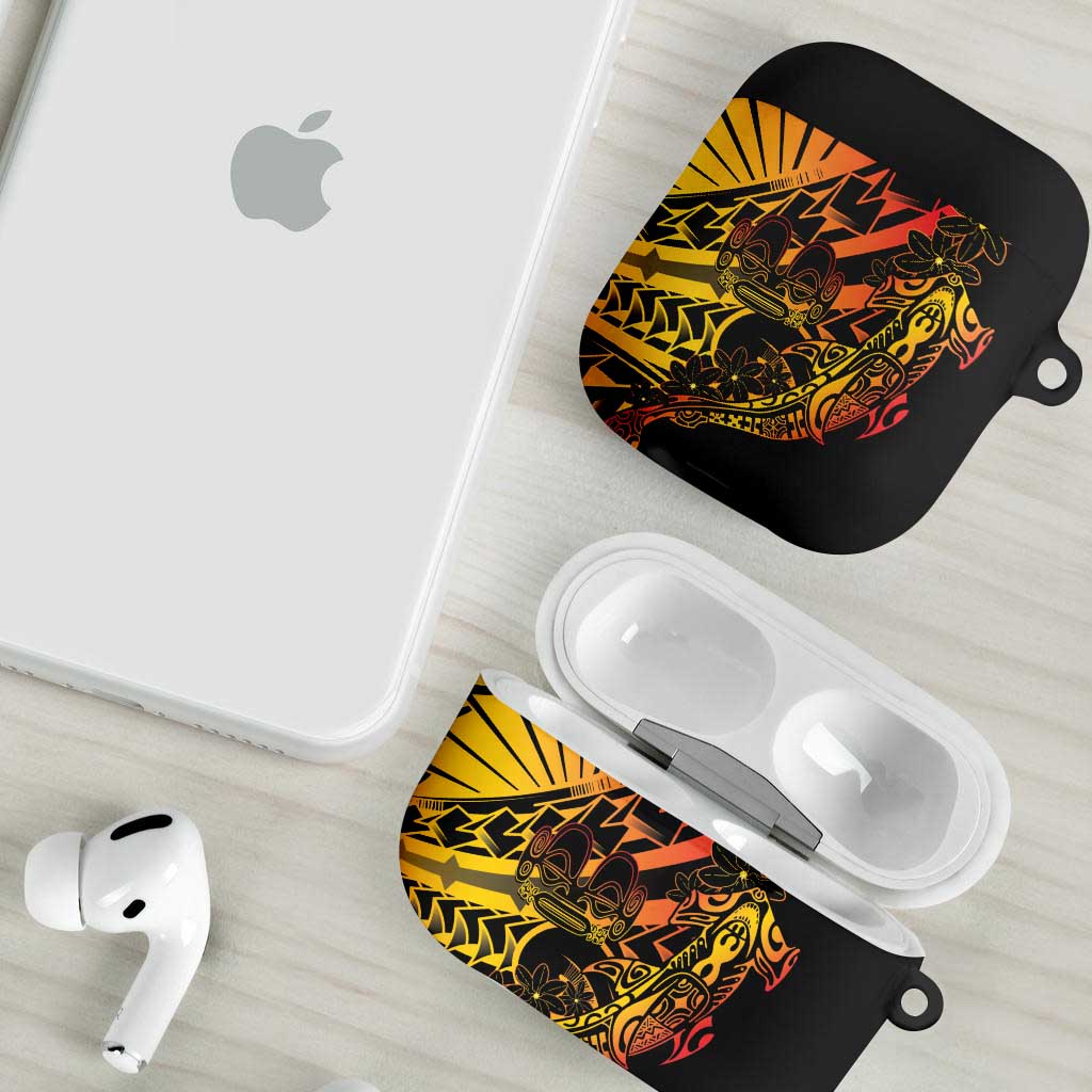 Gradient Marquesas Islands AirPods Case Marquesan Matatiki Hammerhead Shark Patutiki - Polynesian Pride