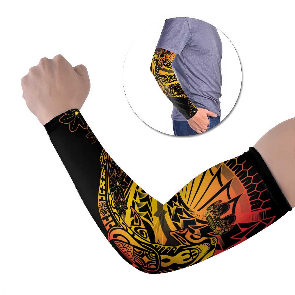 Gradient Marquesas Islands Arm Sleeves Marquesan Matatiki Hammerhead Shark Patutiki LT14 Set of 2 Yellow - Polynesian Pride