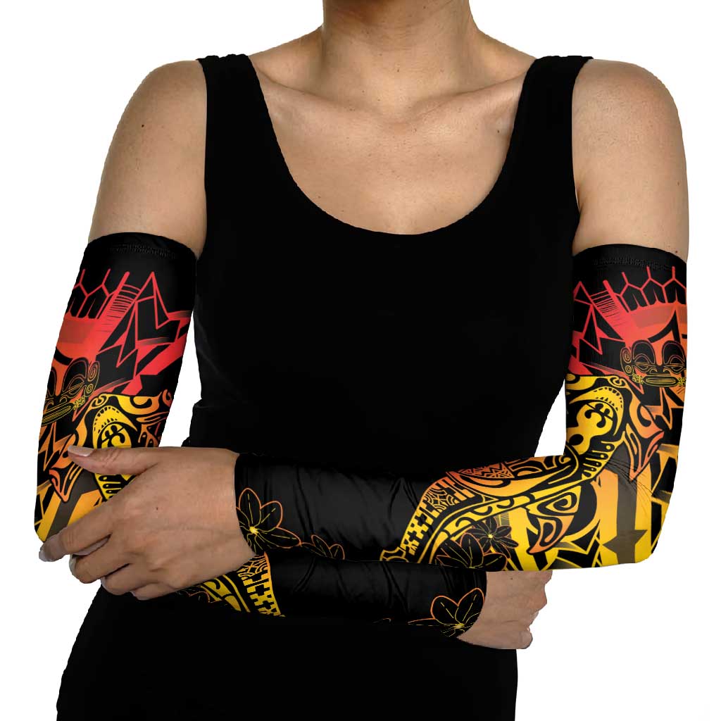 Gradient Marquesas Islands Arm Sleeves Marquesan Matatiki Hammerhead Shark Patutiki LT14 - Polynesian Pride