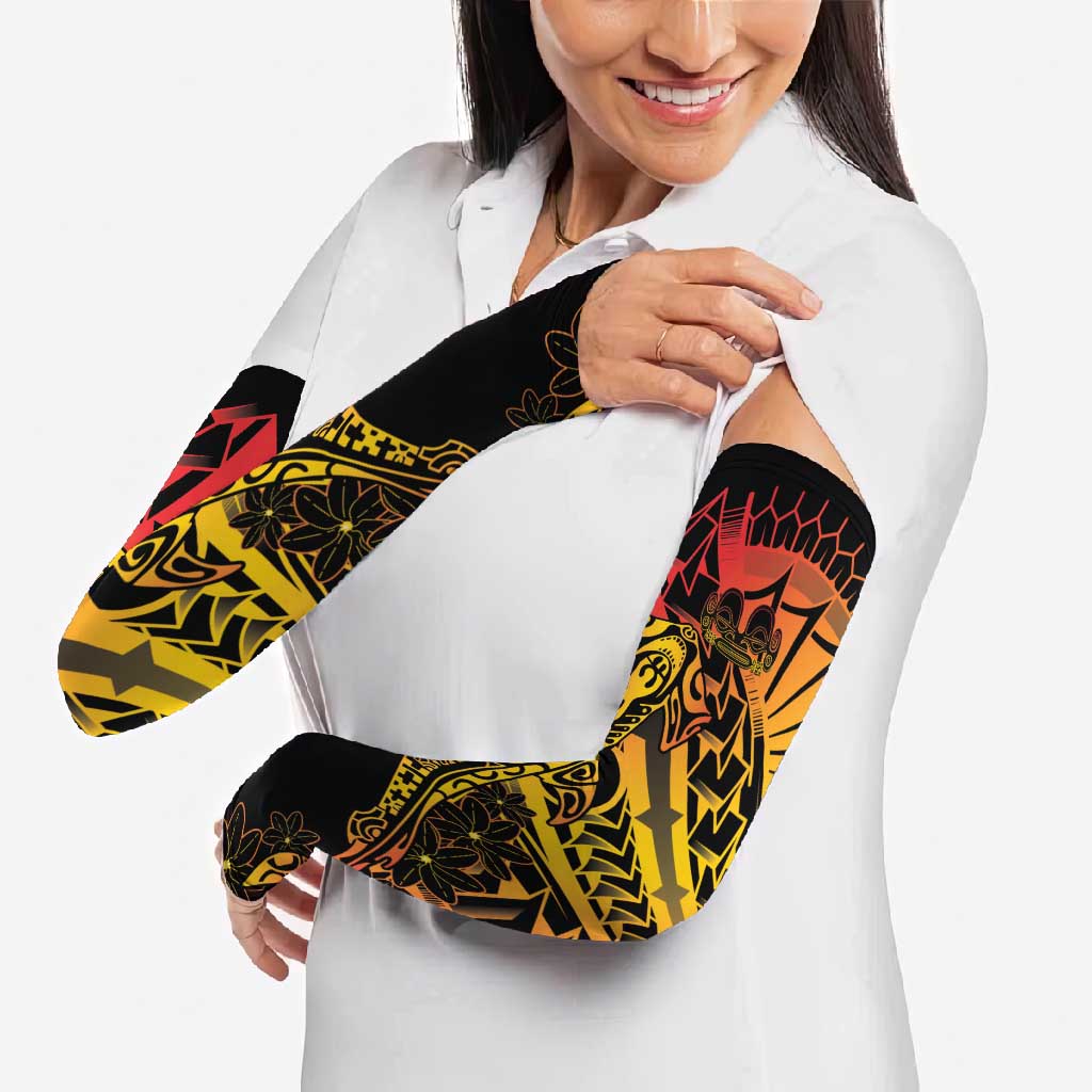Gradient Marquesas Islands Arm Sleeves Marquesan Matatiki Hammerhead Shark Patutiki LT14 - Polynesian Pride