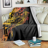 Gradient Marquesas Islands Blanket Marquesan Matatiki Hammerhead Shark Patutiki - Polynesian Pride