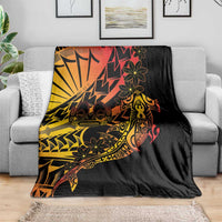 Gradient Marquesas Islands Blanket Marquesan Matatiki Hammerhead Shark Patutiki - Polynesian Pride