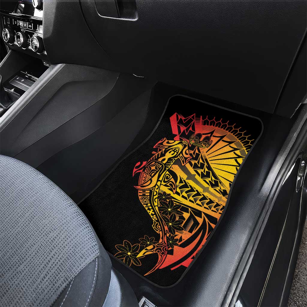 Gradient Marquesas Islands Car Mats Marquesan Matatiki Hammerhead Shark Patutiki - Polynesian Pride