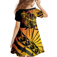 Gradient Marquesas Islands Family Matching Off Shoulder Maxi Dress and Hawaiian Shirt Marquesan Matatiki Hammerhead Shark Patutiki - Polynesian Pride