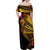 Gradient Marquesas Islands Family Matching Off Shoulder Maxi Dress and Hawaiian Shirt Marquesan Matatiki Hammerhead Shark Patutiki - Polynesian Pride