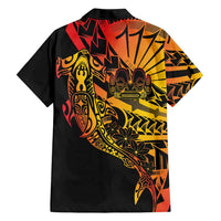 Gradient Marquesas Islands Family Matching Puletasi and Hawaiian Shirt Marquesan Matatiki Hammerhead Shark Patutiki - Polynesian Pride