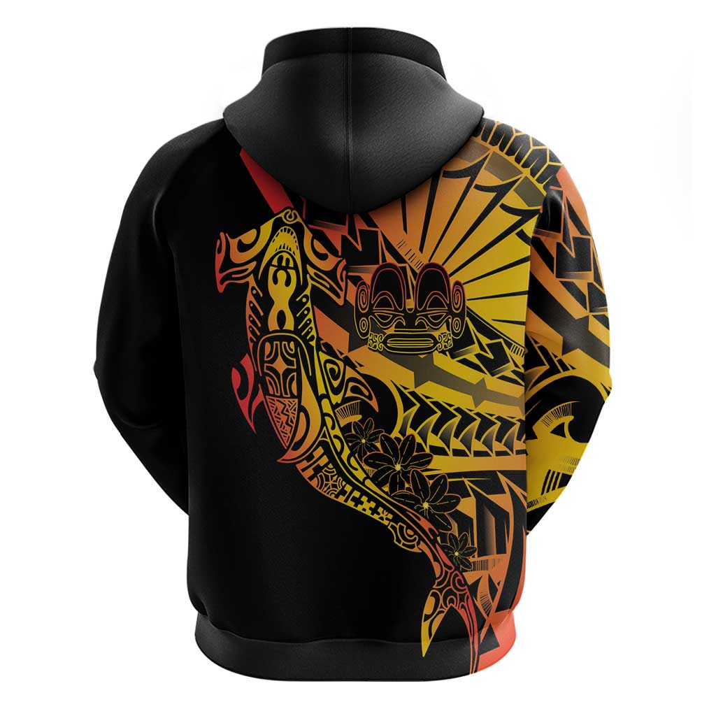 Gradient Marquesas Islands Hoodie Marquesan Matatiki Hammerhead Shark Patutiki - Polynesian Pride