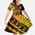 Gradient Marquesas Islands Kid Short Sleeve Dress Marquesan Matatiki Hammerhead Shark Patutiki - Polynesian Pride