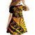 Gradient Marquesas Islands Kid Short Sleeve Dress Marquesan Matatiki Hammerhead Shark Patutiki - Polynesian Pride
