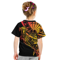 Gradient Marquesas Islands Kid T Shirt Marquesan Matatiki Hammerhead Shark Patutiki - Polynesian Pride