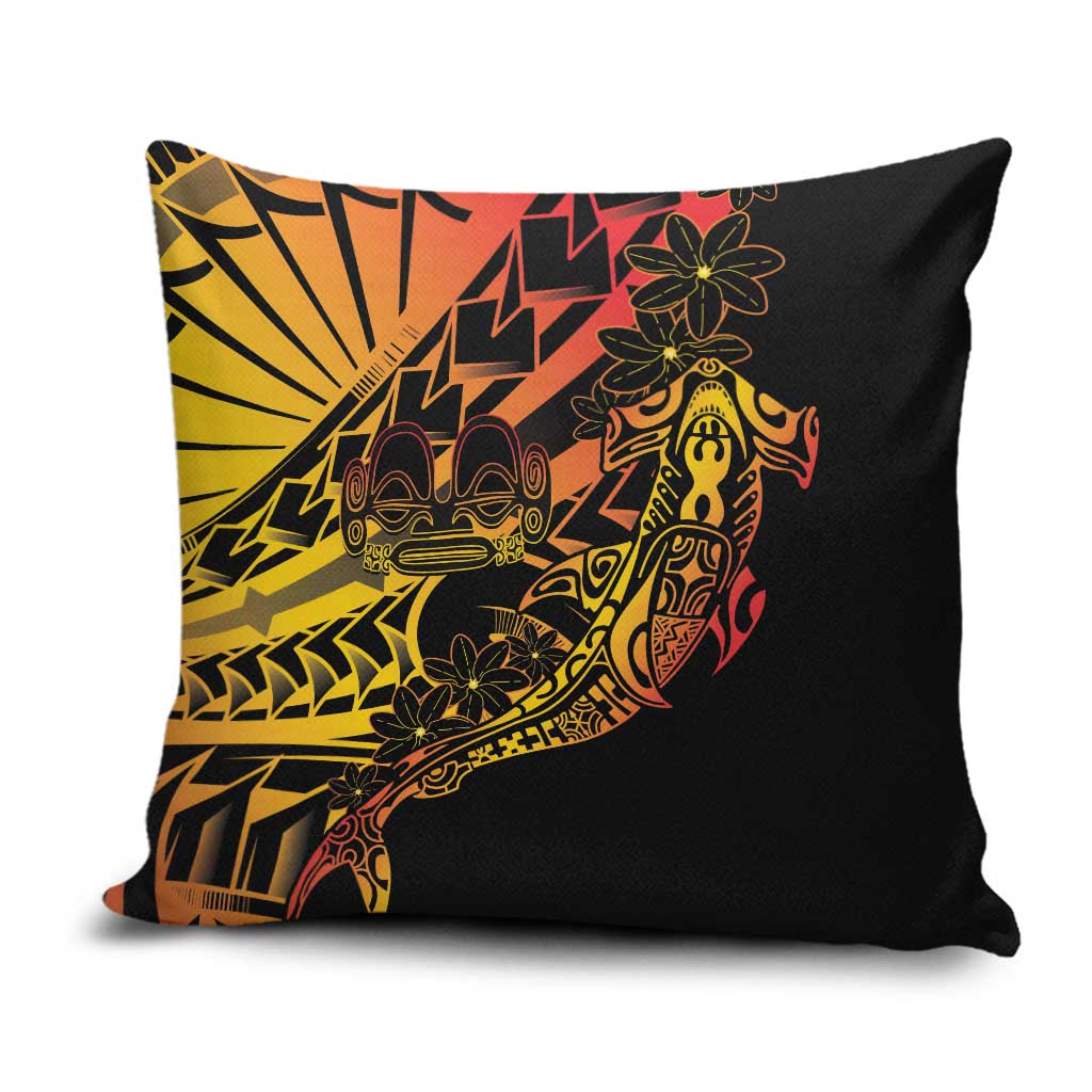 Gradient Marquesas Islands Pillow Cover Marquesan Matatiki Hammerhead Shark Patutiki - Polynesian Pride