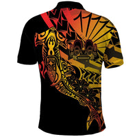 Gradient Marquesas Islands Polo Shirt Marquesan Matatiki Hammerhead Shark Patutiki - Polynesian Pride