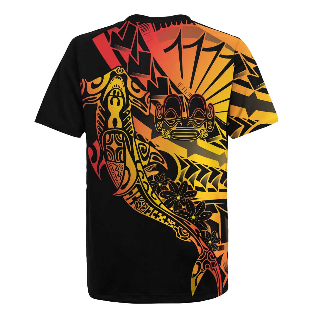 Gradient Marquesas Islands Rugby Jersey Marquesan Matatiki Hammerhead Shark Patutiki - Polynesian Pride