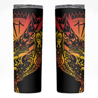 Gradient Marquesas Islands Skinny Tumbler Marquesan Matatiki Hammerhead Shark Patutiki - Polynesian Pride