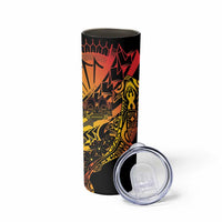 Gradient Marquesas Islands Skinny Tumbler Marquesan Matatiki Hammerhead Shark Patutiki - Polynesian Pride