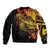 Gradient Marquesas Islands Sleeve Zip Bomber Jacket Marquesan Matatiki Hammerhead Shark Patutiki - Polynesian Pride