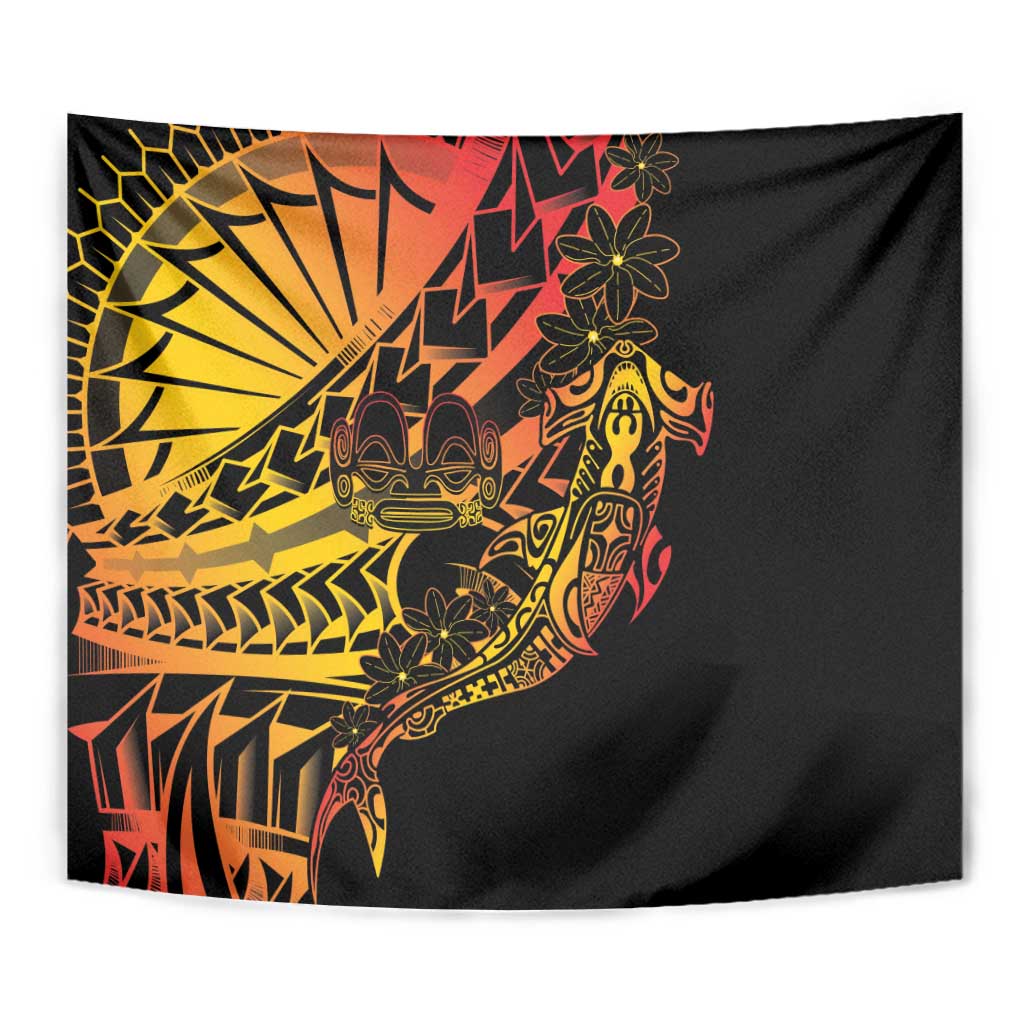 Gradient Marquesas Islands Tapestry Marquesan Matatiki Hammerhead Shark Patutiki - Polynesian Pride
