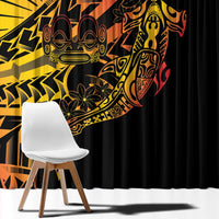 Gradient Marquesas Islands Window Curtain Marquesan Matatiki Hammerhead Shark Patutiki - Polynesian Pride