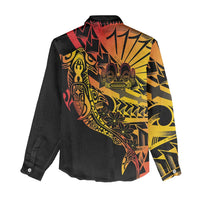 Gradient Marquesas Islands Women Casual Shirt Marquesan Matatiki Hammerhead Shark Patutiki - Polynesian Pride