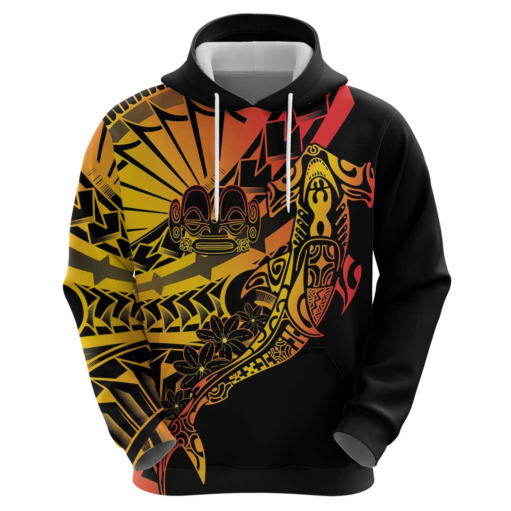 Gradient Marquesas Islands Zip Hoodie Marquesan Matatiki Hammerhead Shark Patutiki - Polynesian Pride