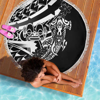 Black White Marquesas Islands Beach Blanket Marquesan Matatiki Hammerhead Shark Patutiki LT14 - Polynesian Pride