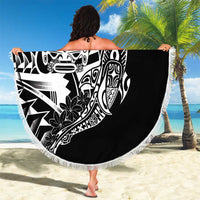 Black White Marquesas Islands Beach Blanket Marquesan Matatiki Hammerhead Shark Patutiki LT14 - Polynesian Pride