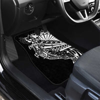 Black White Marquesas Islands Car Mats Marquesan Matatiki Hammerhead Shark Patutiki - Polynesian Pride