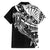 Black White Marquesas Islands Family Matching Tank Maxi Dress and Hawaiian Shirt Marquesan Matatiki Hammerhead Shark Patutiki - Polynesian Pride