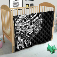 Black White Marquesas Islands Quilt Marquesan Matatiki Hammerhead Shark Patutiki - Polynesian Pride