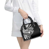 Black White Marquesas Islands Shoulder Handbag Marquesan Matatiki Hammerhead Shark Patutiki LT14 - Polynesian Pride