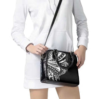 Black White Marquesas Islands Shoulder Handbag Marquesan Matatiki Hammerhead Shark Patutiki LT14 - Polynesian Pride