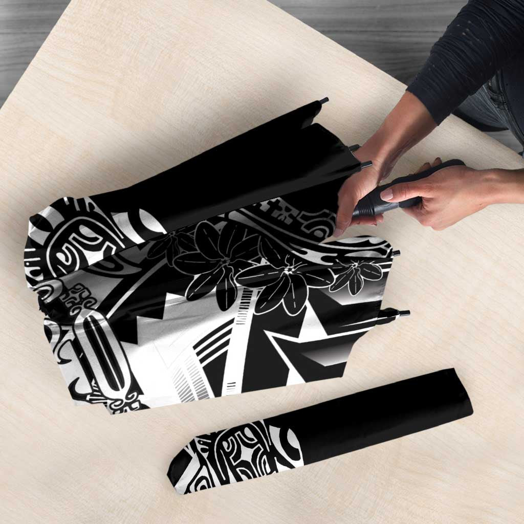 Black White Marquesas Islands Umbrella Marquesan Matatiki Hammerhead Shark Patutiki - Polynesian Pride