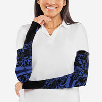 Blue Marquesas Islands Arm Sleeves Marquesan Matatiki Hammerhead Shark Patutiki - Polynesian Pride