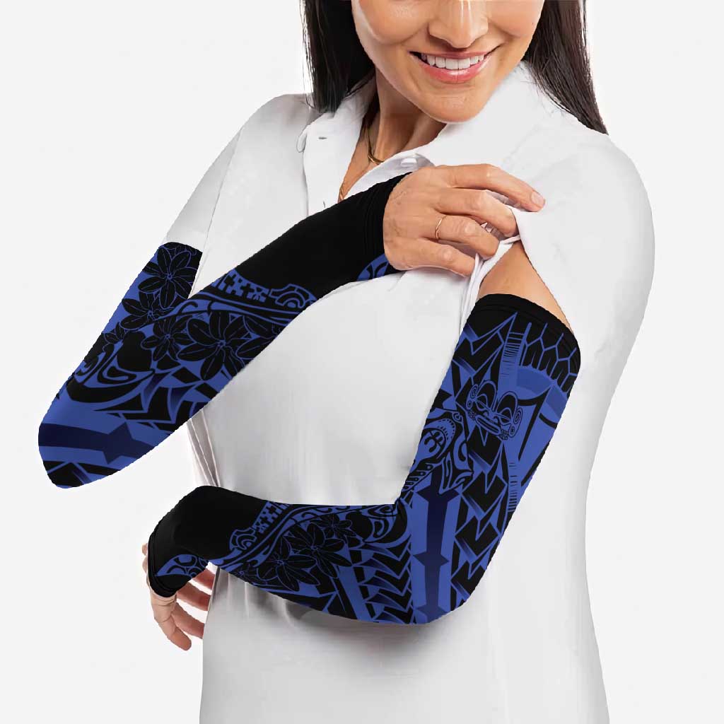Blue Marquesas Islands Arm Sleeves Marquesan Matatiki Hammerhead Shark Patutiki - Polynesian Pride