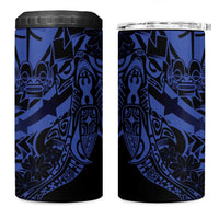 Blue Marquesas Islands 4 in 1 Can Cooler Tumbler Marquesan Matatiki Hammerhead Shark Patutiki - Polynesian Pride