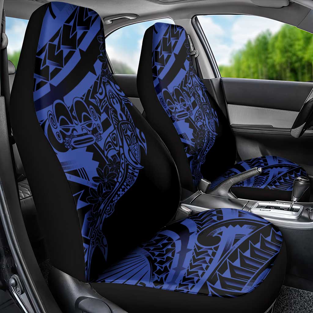 Blue Marquesas Islands Car Seat Cover Marquesan Matatiki Hammerhead Shark Patutiki - Polynesian Pride