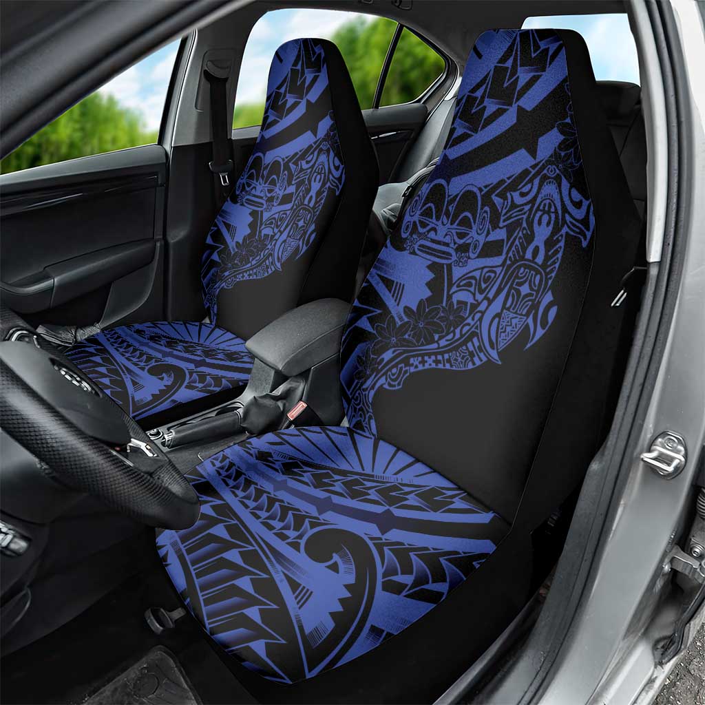 Blue Marquesas Islands Car Seat Cover Marquesan Matatiki Hammerhead Shark Patutiki - Polynesian Pride