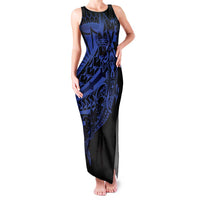 Blue Marquesas Islands Family Matching Tank Maxi Dress and Hawaiian Shirt Marquesan Matatiki Hammerhead Shark Patutiki - Polynesian Pride