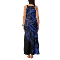 Blue Marquesas Islands Family Matching Tank Maxi Dress and Hawaiian Shirt Marquesan Matatiki Hammerhead Shark Patutiki - Polynesian Pride